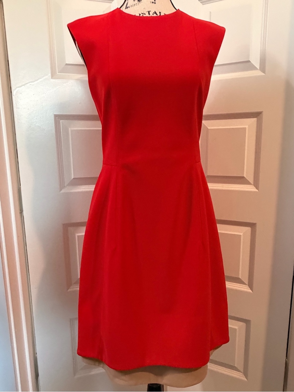 AKRIS punto Red Sleeveless Fit & Flare Dress US 6 IT 42 Luxury Designer